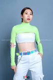 Áo Cut Out Tay Dài Khoét Tay Xanh Neon