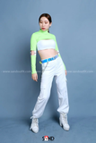 Áo Cut Out Tay Dài Khoét Tay Xanh Neon