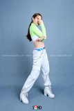 Áo Cut Out Tay Dài Khoét Tay Xanh Neon