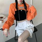Áo hoodie cut out đủ màu Burger - Cam