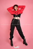 Áo Hoodie Cut Out Phối Xích - Đỏ