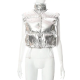 Áo Khoác Croptop Gile Phao Bạc