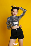 Áo Khoác Croptop Kim Sa Bạc