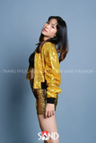 Áo Khoác Croptop Kim Sa Vàng