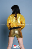 Áo Khoác Croptop Kim Sa Vàng