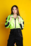 Áo Khoác Dù Có Nón Xanh Neon
