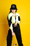 Áo Khoác Dù Croptop Không Nón Xanh Neon