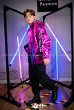 Áo Khoác Hoodie Khóa Kéo Ánh Màu Tím