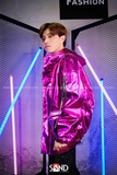 Áo Khoác Hoodie Khóa Kéo Ánh Màu Tím