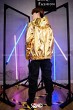 Áo Khoác Hoodie Khóa Kéo Ánh Màu Vàng