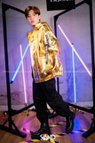 Áo Khoác Hoodie Khóa Kéo Ánh Màu Vàng