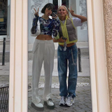 Áo lưới croptop dài tay màu xanh loang