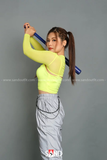 Áo Lưới Cut Out Khoá Gài - Xanh Neon