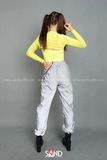 Áo Lưới Cut Out Khoá Gài - Xanh Neon