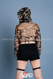 Áo Lưới Hoodie Cut Out Camo