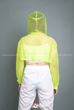 Áo Lưới Hoodie Cut Out Xanh Neon