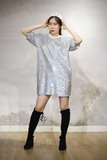 Áo Oversize Kim sa (Đỏ Xanh Trắng)