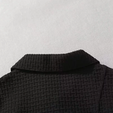 Áo Sơ Mi Croptop Ngắn Tay Phồng Dây Rút - Đen