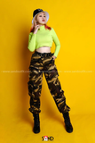 Áo Thun Croptop Cổ Lọ Xanh Neon