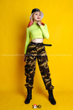 Áo Thun Croptop Cổ Lọ Xanh Neon