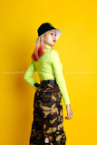 Áo Thun Croptop Cổ Lọ Xanh Neon