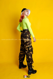 Áo Thun Croptop Cổ Lọ Xanh Neon