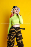 Áo Thun Croptop Cổ Lọ Xanh Neon