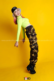 Áo Thun Croptop Cổ Lọ Xanh Neon