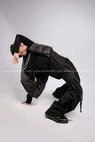 Outfit Phối Sẵn - (HQN0101 Quần Dài Đen Nắp Túi Hộp Ngang Phối Dây phối Gile Phao Đen)