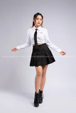 Outfit Phối Sẵn - (Váy Đen phối Sơ Mi Trắng Tay Dài)