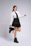 Outfit Phối Sẵn - (Váy Đen phối Sơ Mi Trắng Tay Dài)