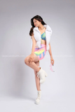 Outfit Phối Sẵn - (Chân Váy Ôm Body Loang phối Bra Loang)