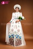 TCB0004 Nhật Bình Cổ Phục Việt Màu Trắng - Nữ