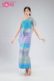 TNT0811 Trang Phục Dân Tộc Khơ Me / Thái Lan Nữ - Tím Xanh