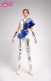 Outfit Phối Sẵn - ( Bộ Gương Trắng Phối Táp Xanh )