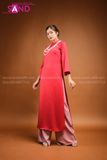 TAC0422 Áo Dài Lụa Tây Thi Đỏ
