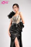 VDD0101 Váy Dạ Hội Đen Dài Đính Đá