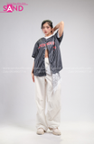 Outfit Phối Sẵn - (Quần Nắp Ngang Trắng phối Áo Bóng Chày Sọc Đen)