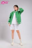 Outfit Phối Sẵn - (Quần Short Trắng phối Áo Khoác Bomber Xanh Lá)