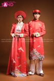 TCB0404 Nhật Bình Cổ Phục Việt Màu Đỏ - Nữ