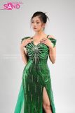 VDD0901 Váy Dạ Hội Xanh Dài Đính Đá