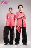 Outfit Phối Sẵn - (Quần Nắp Ngang Đen Túi Hộp phối Bóng Chày Sọc Đỏ)