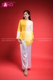 TBT0302 Áo Bà Ba Vàng Đậm Loang - Nữ