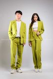 Outfit Phối Sẵn - (Set Vest Quần Ống Suông Xanh Chuối Nam)