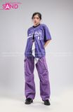 Outfit Phối Sẵn - (Quần Nắp Ngang Tím phối Bóng Chày Sọc Tím)