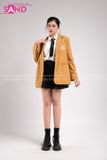 Outfit Phối Sẵn - (Váy Xếp Li Đen phối Vest Nâu)
