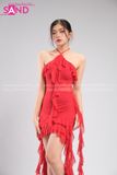 Outfit Phối Sẵn - (Đầm Tua Rua Yếm Đỏ)