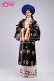 TCB0101 Nhật Bình Nữ Vải Taffta In Cám Đen