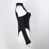 Bodysuit Dài Tay Khoét Vai Ôm Body Đen
