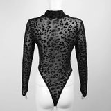 Bodysuit lưới họa tiết đen độc đáo